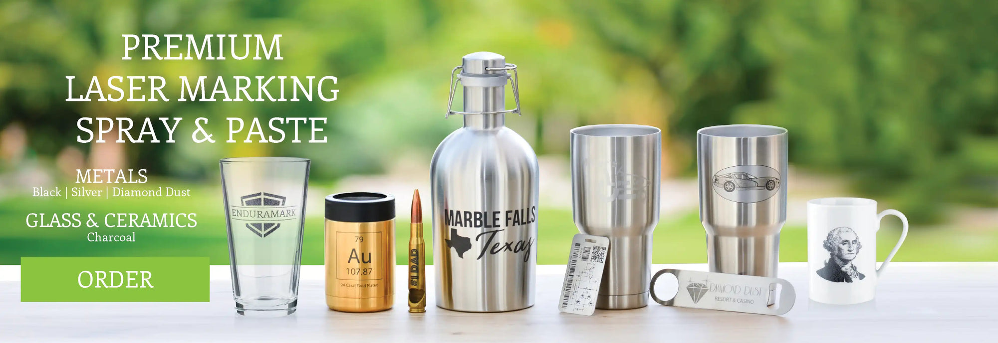 Enduramark Premium Laser Marking Spray for Metals, Glass, and Ceramics.