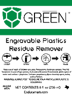 Green Engravable Plastics Residue Remover Label
